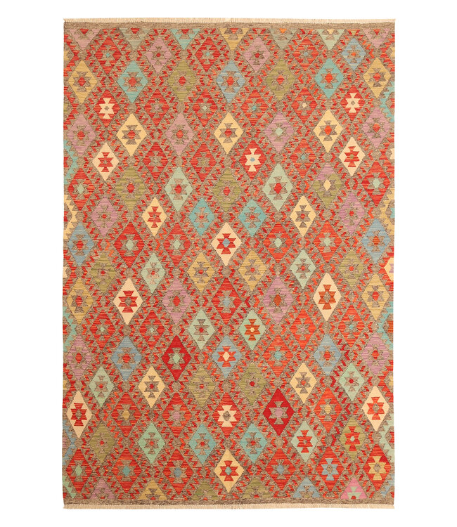 301x210cm Afghan Oriental wool carpet Handmade Kelim Rug