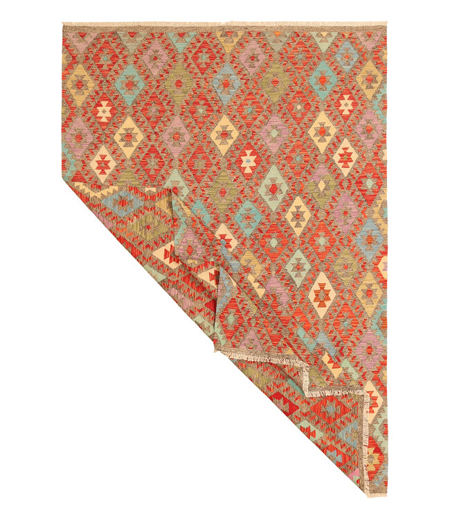 301x210cm Afghan Oriental wool carpet Handmade Kelim Rug