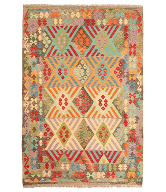 Kelimshop 295x197cm Afghanischer orientalischer Wollteppich handgefertigter Kelim-Teppich Kelimshop 295x197cm Afghanischer orientalischer Wollteppich handgefertigter Kelim-Teppich