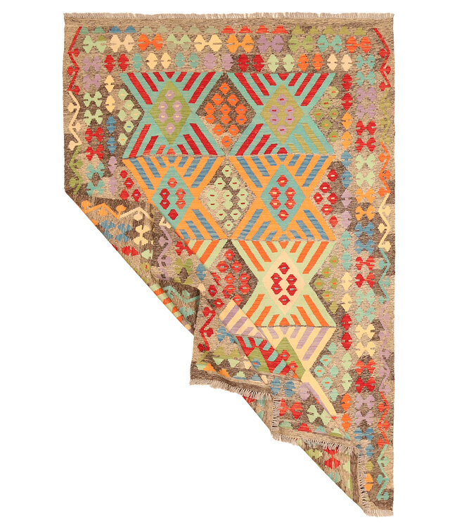 295x197cm Afghan Oriental wool carpet Handmade Kelim Rug