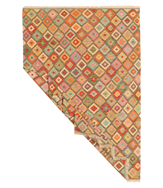 299x199cm Afghaans oosters wollen tapijt handgemaakt Kelim-kleed