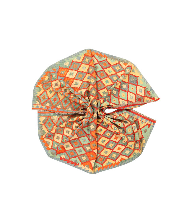 291x202cm Afghanischer orientalischer Wollteppich handgefertigter Kelim-Teppich