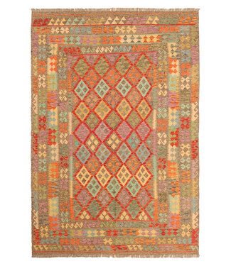 Kelimshop 298x208cm  Afghanischer orientalischer Wollteppich handgefertigter Kelim-Teppich