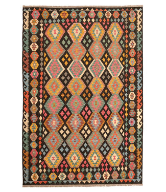 Kelimshop 303x204cm Afghanischer orientalischer Wollteppich handgefertigter Kelim-Teppich Kelimshop 303x204cm Afghanischer orientalischer Wollteppich handgefertigter Kelim-Teppich