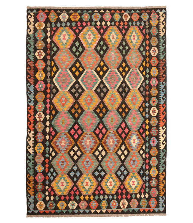 303x204cm Afghaans oosters wollen tapijt handgemaakt Kelim-kleed