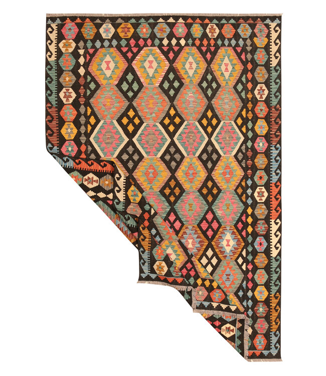 303x204cm Afghan Oriental wool carpet Handmade Kelim Rug