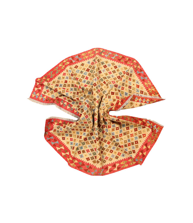 298x206cm Afghanischer orientalischer Wollteppich handgefertigter Kelim-Teppich