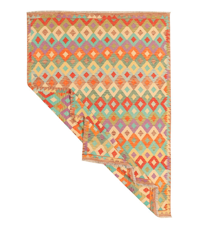 293x201cm Afghanischer orientalischer Wollteppich handgefertigter Kelim-Teppich