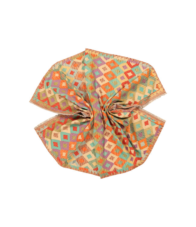 293x201cm Afghan Oriental wool carpet Handmade Kelim Rug