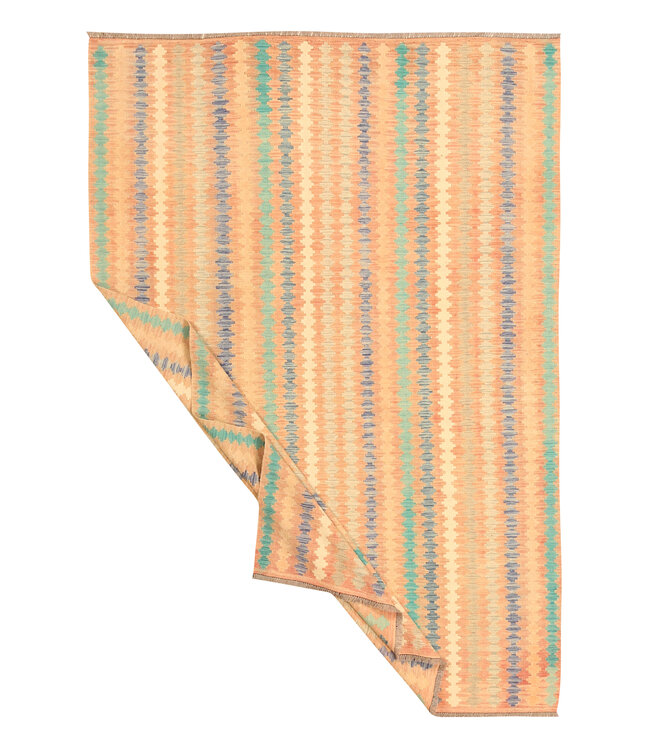 294x199cm Afghanischer orientalischer Wollteppich handgefertigter Kelim-Teppich