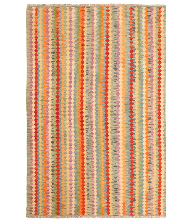 Kelimshop 300x199cm Afghaans oosters wollen tapijt handgemaakt Kelim-kleed