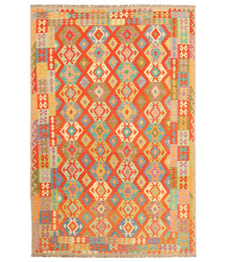Kelimshop 301x201cm Afghanischer orientalischer Wollteppich handgefertigter Kelim-Teppich