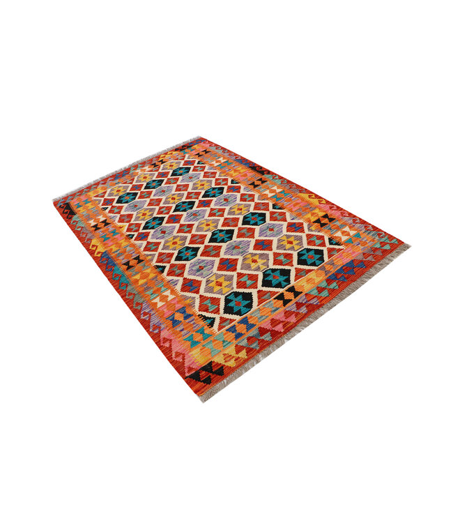 189x129 Afghan Oriental wool carpet Handmade Kelim Rug