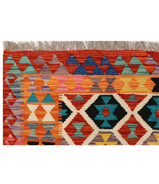 189x129 Afghanischer orientalischer Wollteppich handgefertigter Kelim-Teppich