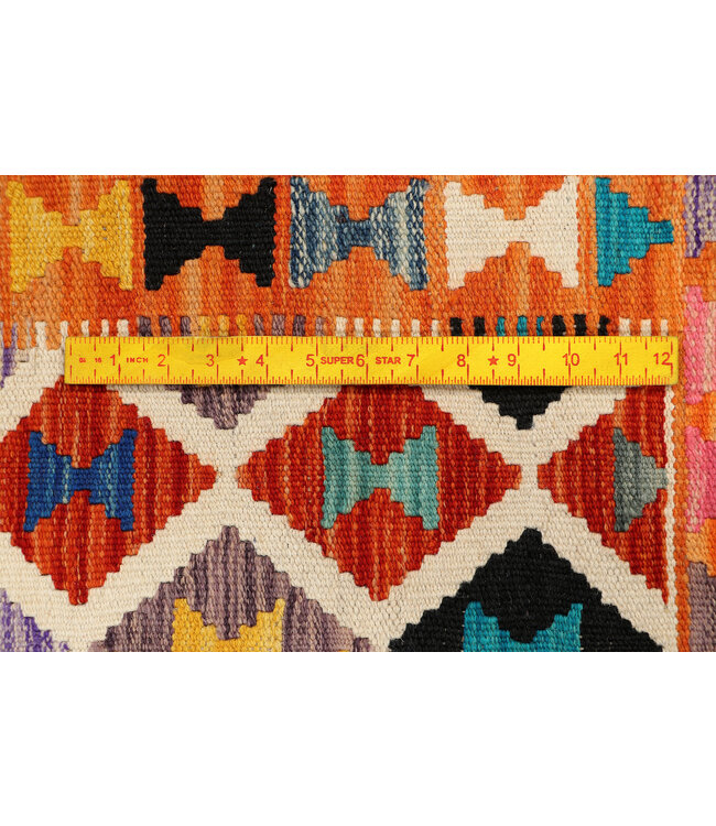 189x129 Afghanischer orientalischer Wollteppich handgefertigter Kelim-Teppich