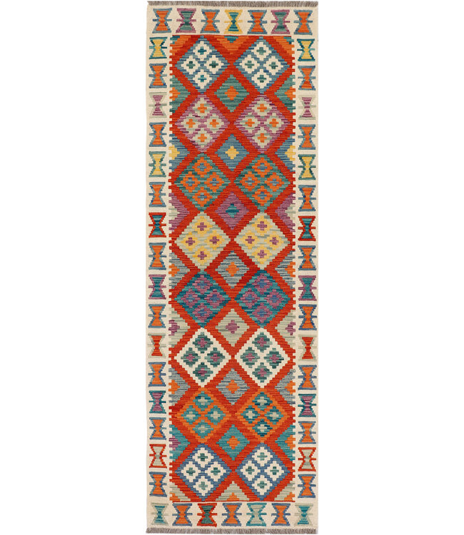 244x79 Afghan Oriental wool carpet Handmade Kelim Rug