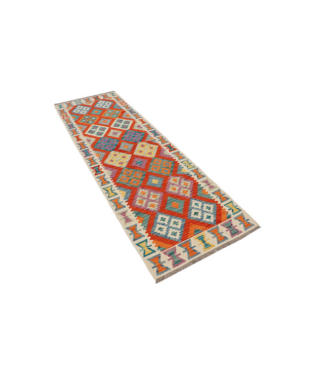 244x79 Afghan Oriental wool carpet Handmade Kelim Rug