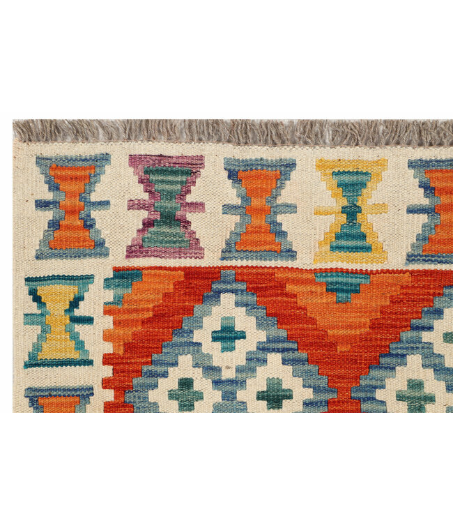 244x79  Afghanischer orientalischer Wollteppich handgefertigter Kelim-Teppich