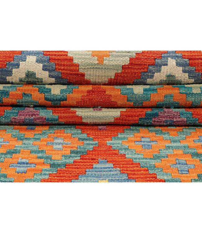 244x79 Afghan Oriental wool carpet Handmade Kelim Rug