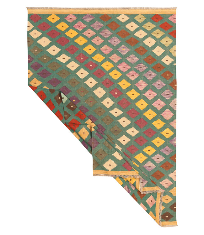 297x201cm Afghanischer orientalischer Wollteppich handgefertigter Kelim-Teppich