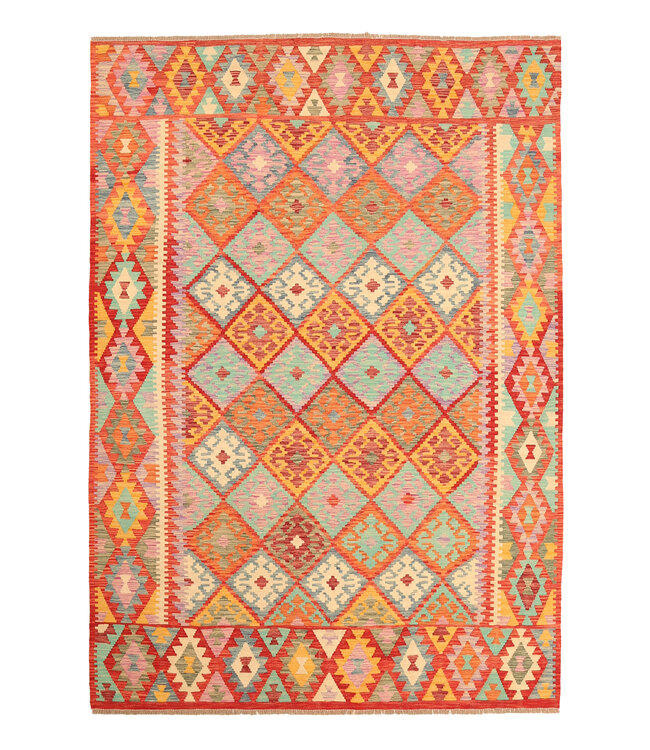 292x203cm Afghaans oosters wollen tapijt handgemaakt Kelim-kleed