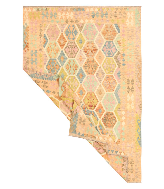 303x203cm Afghan Oriental wool carpet Handmade Kelim Rug