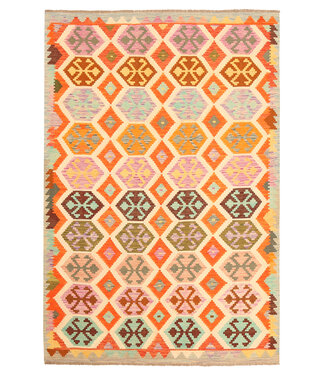 Kelimshop 305x203cm Afghanischer orientalischer Wollteppich handgefertigter Kelim-Teppich
