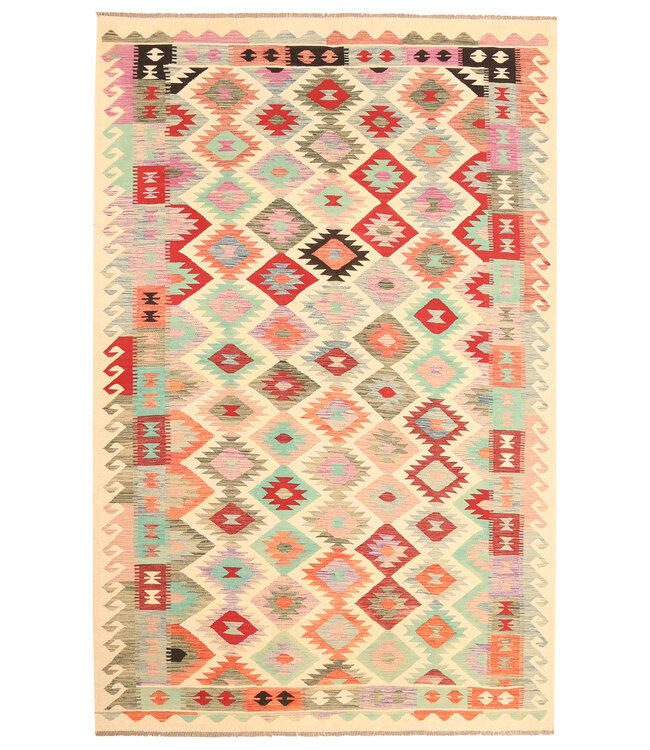 298x192cm Afghaans oosters wollen tapijt handgemaakt Kelim-kleed