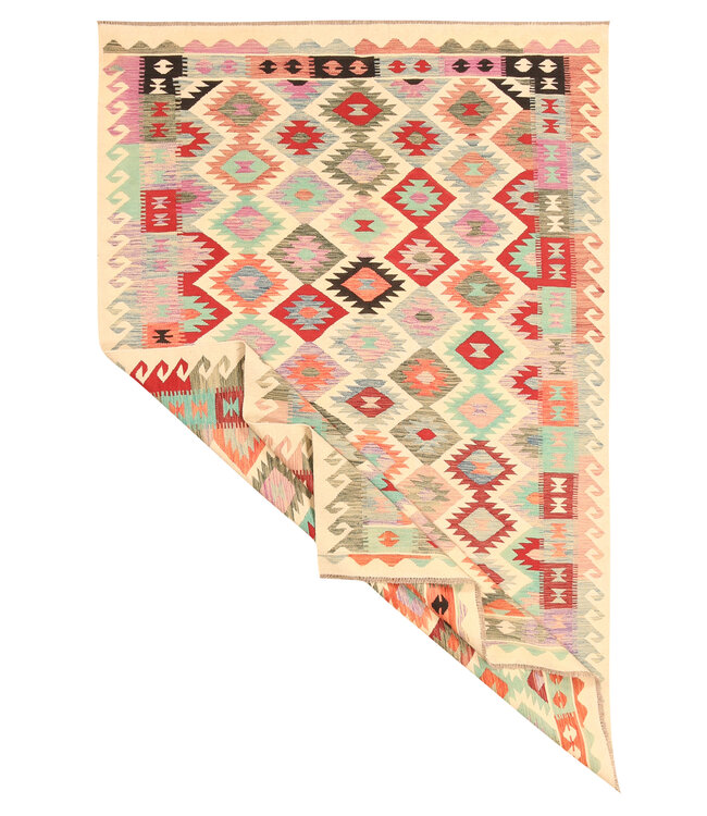 298x192cm Afghan Oriental wool carpet Handmade Kelim Rug