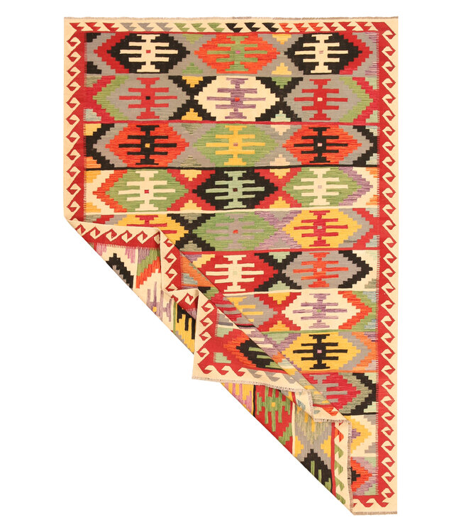 298x200cm Afghan Oriental wool carpet Handmade Kelim Rug