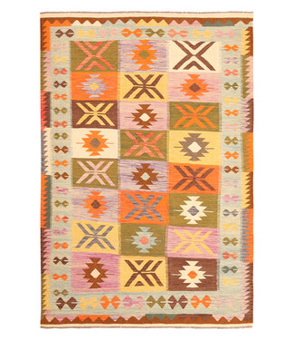 Kelimshop 294x200cm Afghanischer orientalischer Wollteppich handgefertigter Kelim-Teppich Kelimshop 294x200cm Afghanischer orientalischer Wollteppich handgefertigter Kelim-Teppich