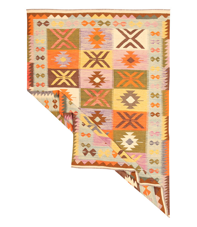 294x200cm Afghan Oriental wool carpet Handmade Kelim Rug