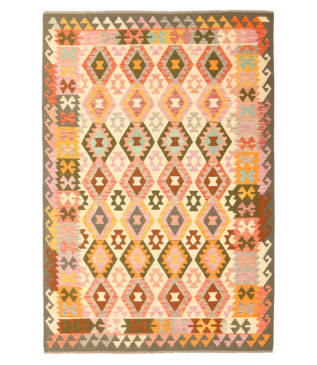 296x200cm Afghaans oosters wollen tapijt handgemaakt Kelim-kleed