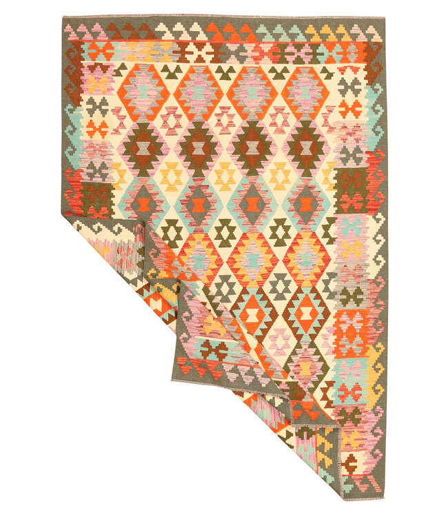 298x206cm Afghaans oosters wollen tapijt handgemaakt Kelim-kleed