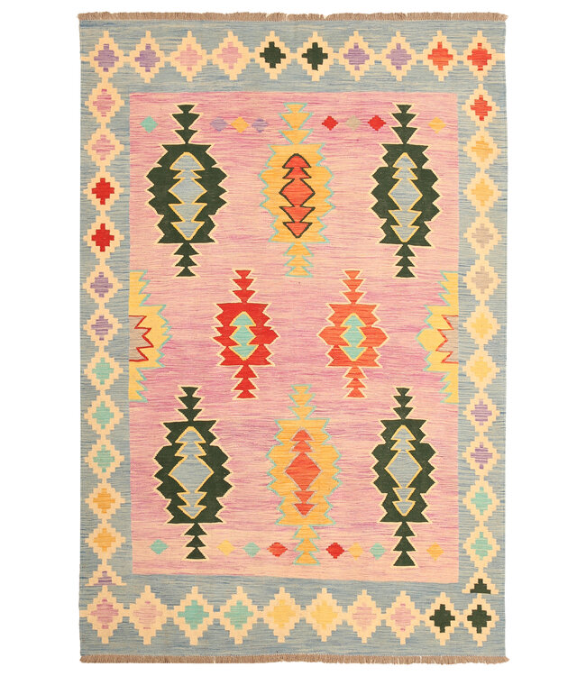 299x196cmAfghan Oriental wool carpet Handmade Kelim Rug