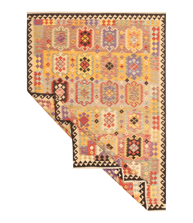 289x202cm Afghaans oosters wollen tapijt handgemaakt Kelim-kleed