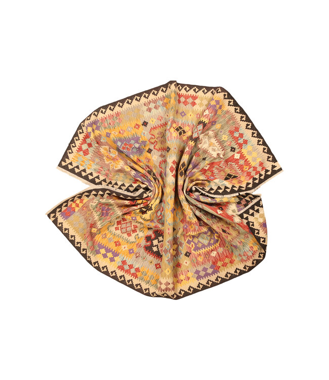 289x202cm Afghanischer orientalischer Wollteppich handgefertigter Kelim-Teppich