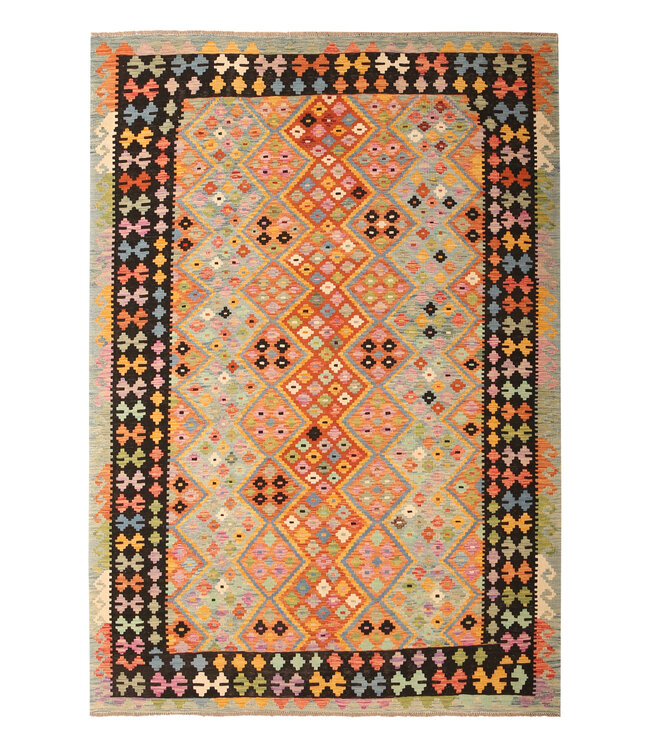300x206cm Afghan Oriental wool carpet Handmade Kelim Rug