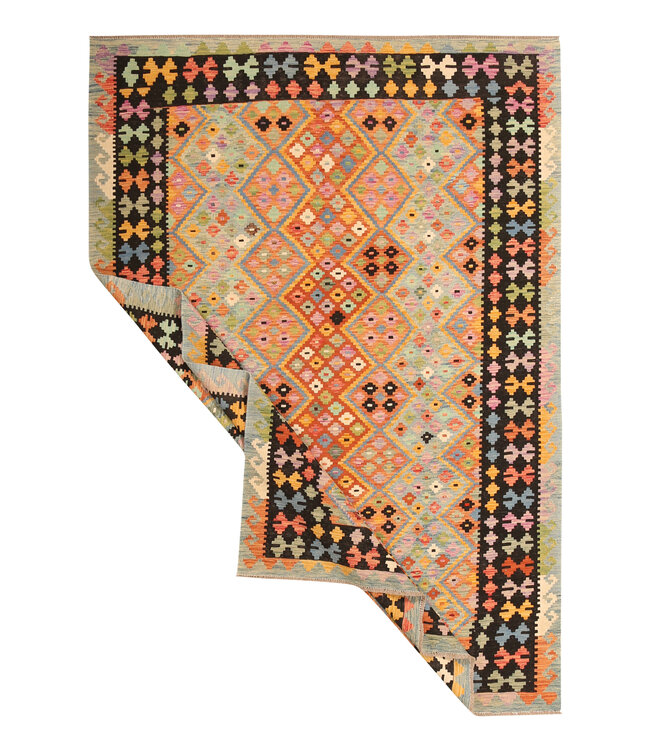 300x206cm Afghaans oosters wollen tapijt handgemaakt Kelim-kleed