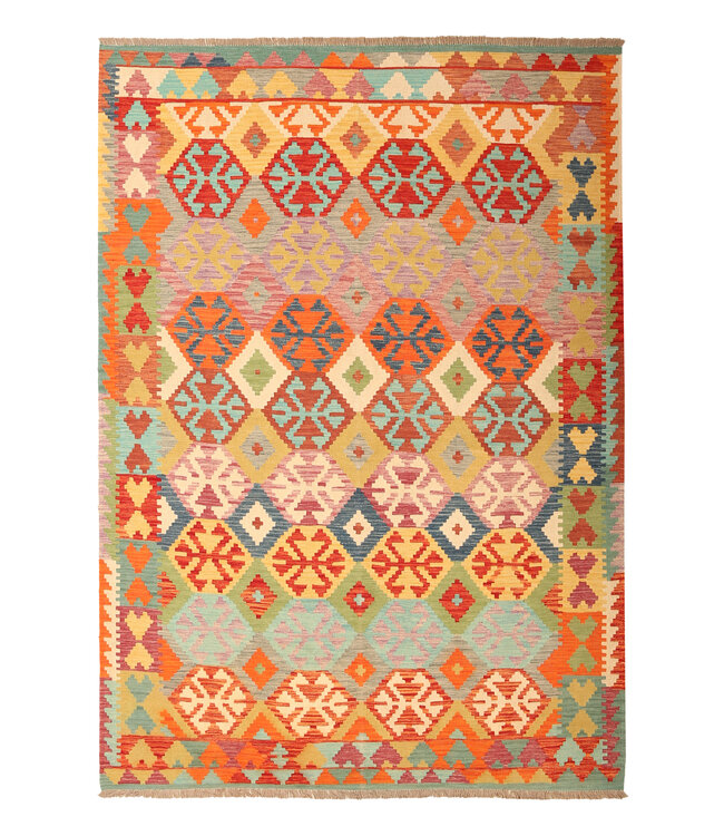 289x203cm Afghan Oriental wool carpet Handmade Kelim Rug