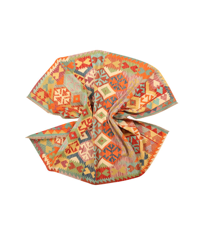 289x203cm Afghanischer orientalischer Wollteppich handgefertigter Kelim-Teppich