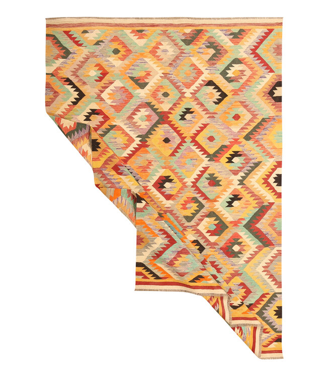 298x202cm Afghan Oriental wool carpet Handmade Kelim Rug