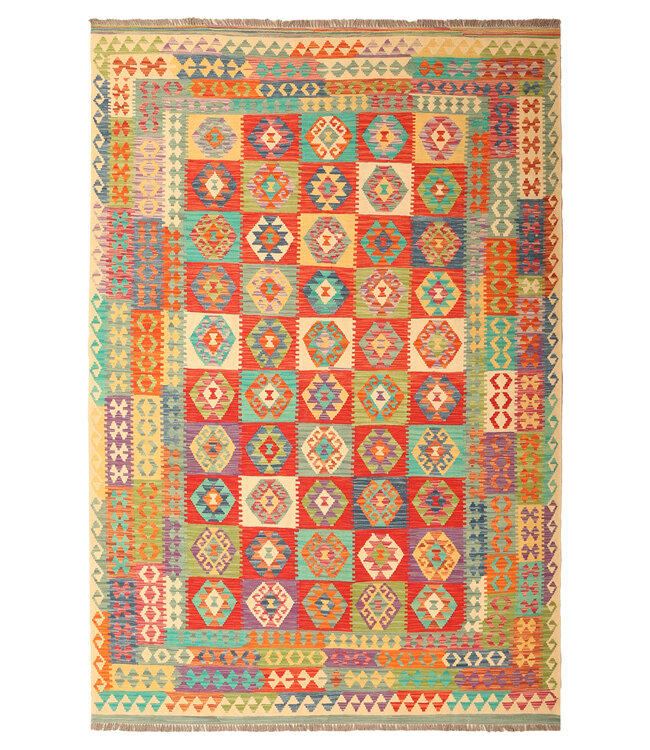 308x207cm  Afghan Oriental wool carpet Handmade Kelim Rug