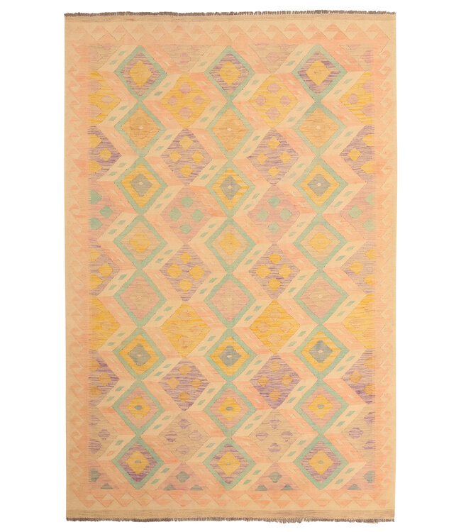 300x196cm Afghanischer orientalischer Wollteppich handgefertigter Kelim-Teppich