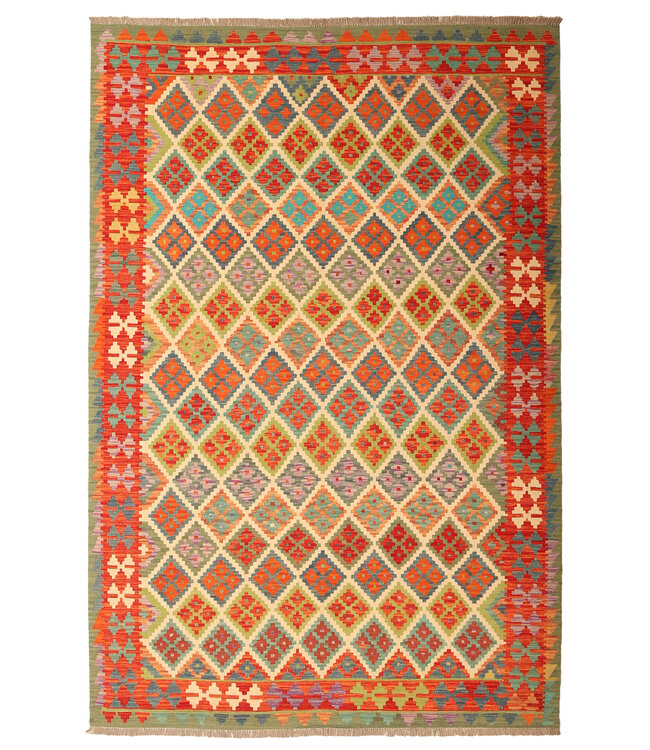 308x205cm  Afghan Oriental wool carpet Handmade Kelim Rug