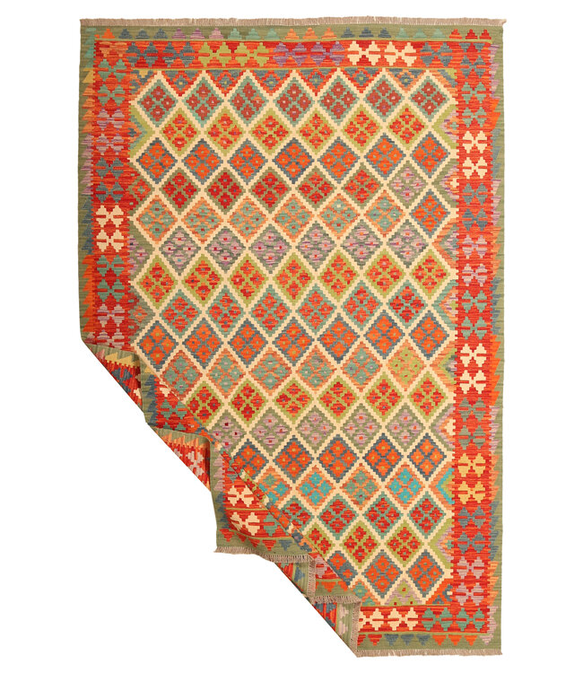 308x205cm  Afghan Oriental wool carpet Handmade Kelim Rug