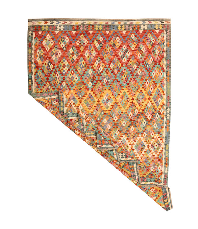 298x210cm Afghan Oriental wool carpet Handmade Kelim Rug