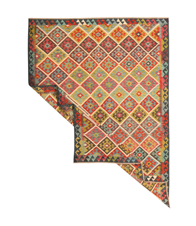 291x207cm Afghaans oosters wollen tapijt handgemaakt Kelim-kleed