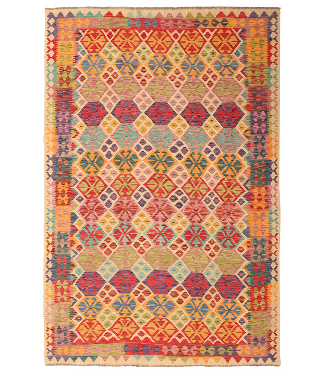 300x194cm Afghaans oosters wollen tapijt handgemaakt Kelim-kleed