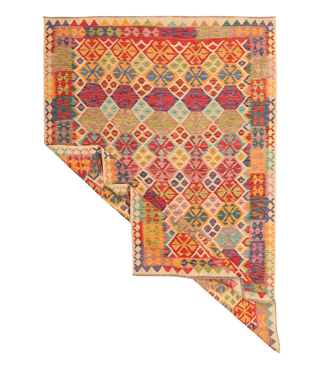 300x194cm Afghaans oosters wollen tapijt handgemaakt Kelim-kleed